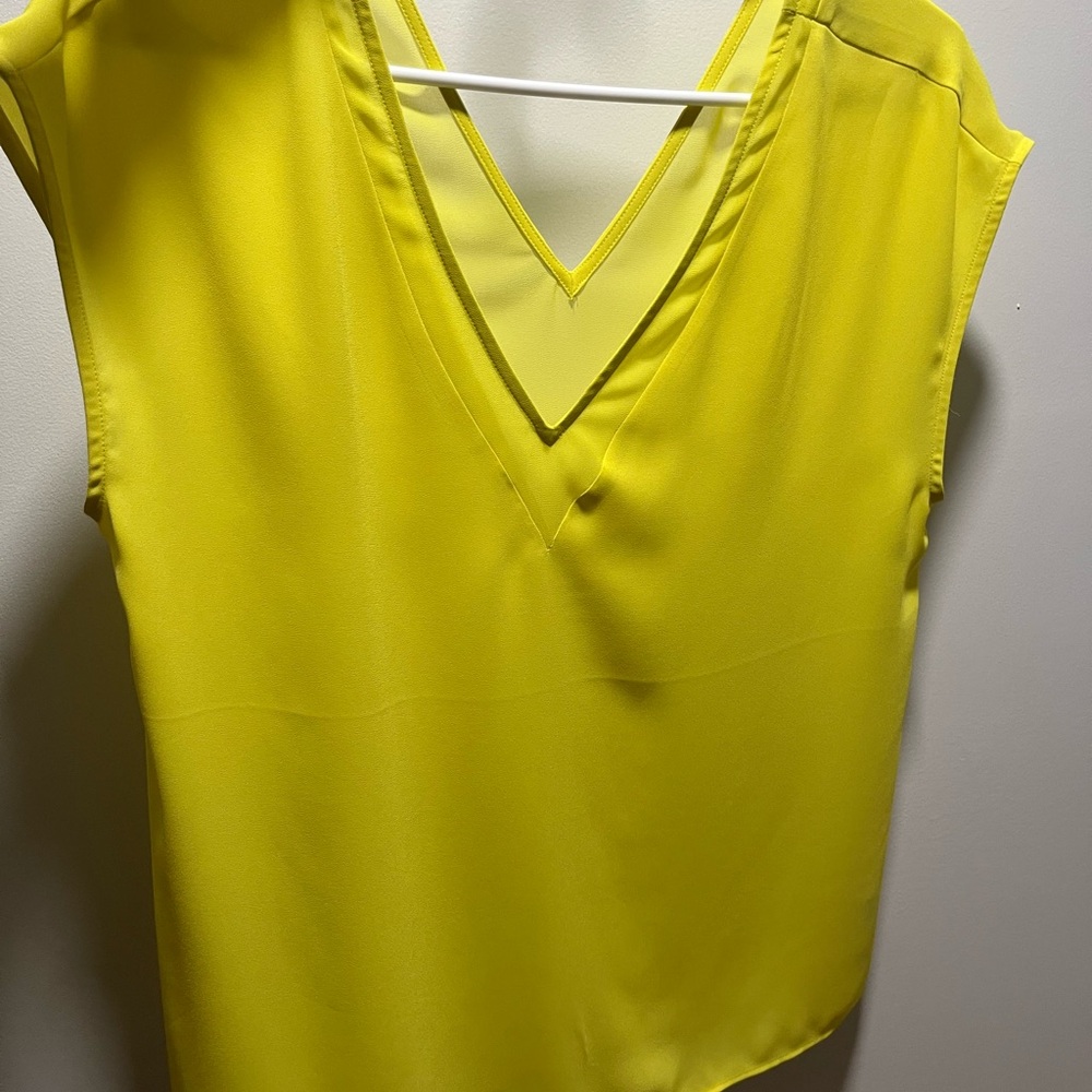 Sleeveless V-Neck Women’s Top in Bright Yellow